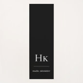 Signature Monogram Simple Black Monogrammed Yogamat (Voorkant)
