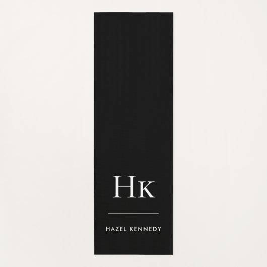 Signature Monogram Simple Black Monogrammed Yogamat (Voorkant)