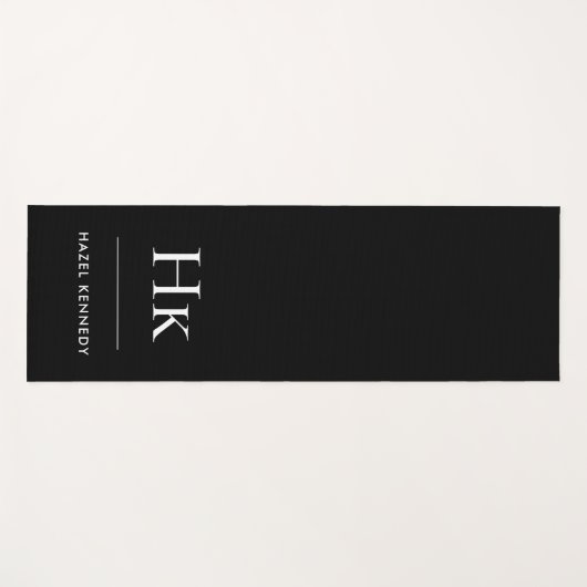 Signature Monogram Simple Black Monogrammed Yogamat (Voorkant (horizontaal))