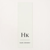 Signature Monogram Simple Elegant Ivory Yoga Mat (Voorkant)