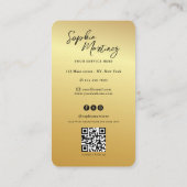 Signature Purple Agate gold marble & QR Code Logo Visitekaartje (Achterkant)