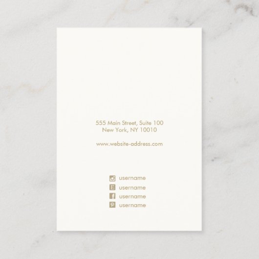 Signature Roze Waterverf Marble Earning Display Visitekaartje (Achterkant)