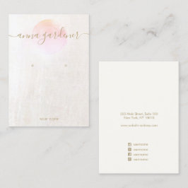 Signature Roze Waterverf Marble Earning Display Visitekaartje