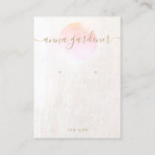 Signature Roze Waterverf Marble Earning Display Visitekaartje (Voorkant)