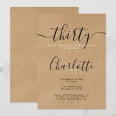 Signature Rustic Kraft 30e verjaardag Kaart (Voorkant / Achterkant)