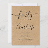 Signature Rustic Kraft 40e verjaardag Kaart (Voorkant)