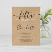 Signature Rustic Kraft 50e Verjaardag Kaart (Staand voorkant)