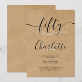 Signature Rustic Kraft 50e Verjaardag Kaart (Voorkant / Achterkant)