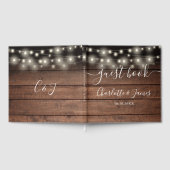 Signature Rustic Wood String Lights Wedding Gastenboek (Volledig)