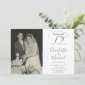 Signature Script 75th Wedding Jubileum Foto Kaart (Staand voorkant)