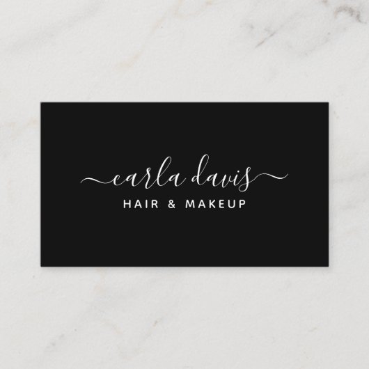 Signature Script Black and White Calligraphy Visitekaartje (Voorkant)