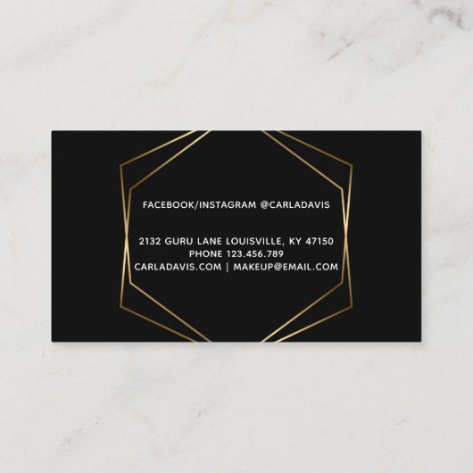 Signature Script Black en Gold Geometric Visitekaartje (Achterkant)