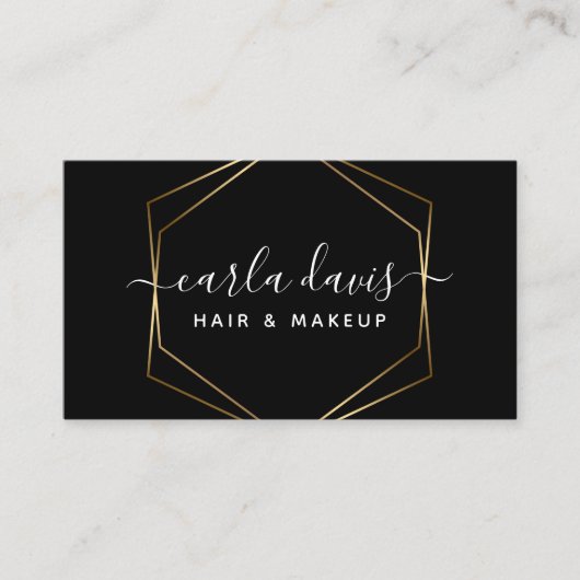 Signature Script Black en Gold Geometric Visitekaartje (Voorkant)
