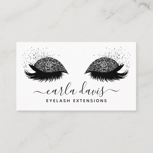 Signature Script Black Glitter Eyelashes Visitekaartje (Voorkant)