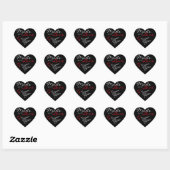 Signature Script Black Red Made with Love Heart Hart Sticker (Vel)