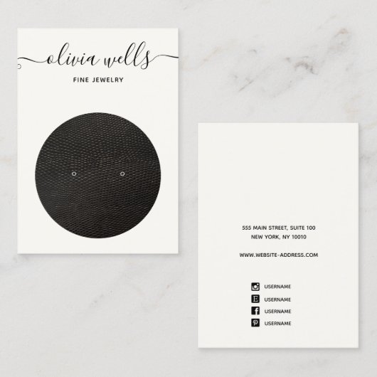 Signature Script Black White Earning Display Visitekaartje (Voorkant / Achterkant)