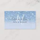 Signature Script Blauw Glitter Modern Girly Visitekaartje (Voorkant)