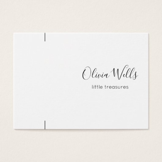 Signature Script Bracelet of Ketting Display Card Visitekaartje (Voorkant)