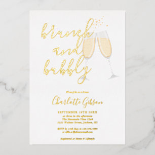 Signature Script Brunch Bubbelige Bruidsborrel Gou Folie Uitnodiging