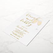 Signature Script Brunch Bubbelige Bruidsborrel Gou Folie Uitnodiging (Gedraaid)