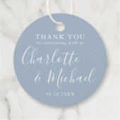 Signature Script Dusty Blue Hartelijk dank Bedankjes Labels (Voorkant)