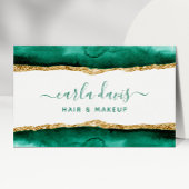 Signature Script Emerald Green and Gold Waterverf Visitekaartje