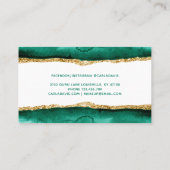 Signature Script Emerald Green and Gold Waterverf Visitekaartje (Achterkant)