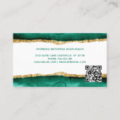 Signature Script Emerald Green Gold Waterverf QR Visitekaartje (Achterkant)