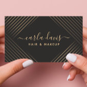 Signature Script Geometric Lines Black and Gold Visitekaartje