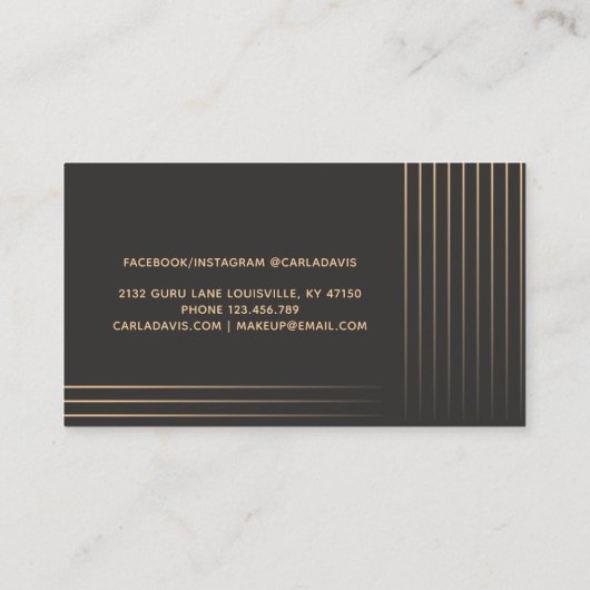 Signature Script Geometric Lines Black and Gold Visitekaartje (Achterkant)