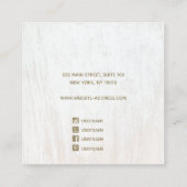 Signature Script Green Wood Earring Display Vierkante Visitekaartje (Achterkant)