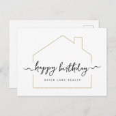 Signature Script Happy Birthday Realty Briefkaart (Voorkant / Achterkant)