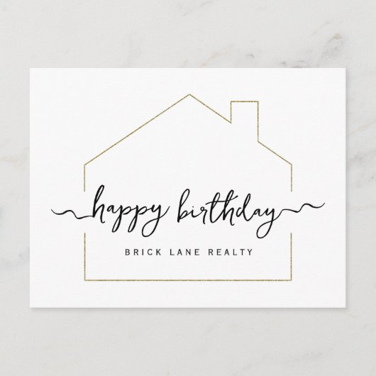 Signature Script Happy Birthday Realty Briefkaart (Voorkant)