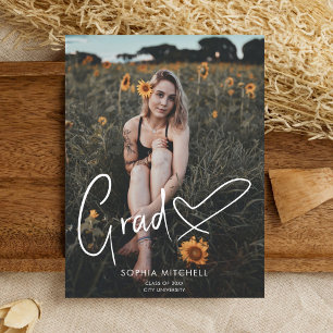 Signature Script Heart Photo Graduparty Aankondigingskaart