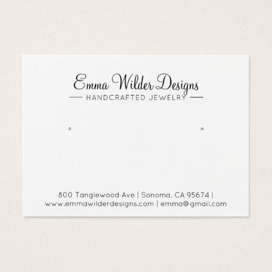 Signature Script Jewelry Earning Display Card Visitekaartje (Voorkant)