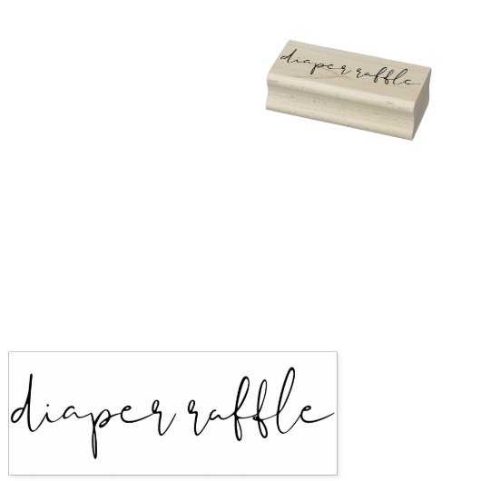 Signature Script Lettering diaper Raffle Rubberstempel (Gestempeld)