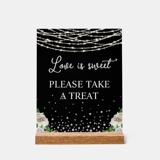Signature Script Love is Sweet String Lights Black Acryl Bord (Voorkant)