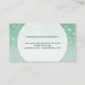 Signature Script Mint Green Glitter Modern Girly Visitekaartje (Achterkant)
