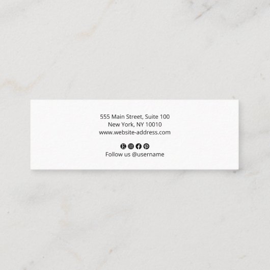 Signature Script, Modern Black Professional Mi Mini Visitekaartje (Achterkant)