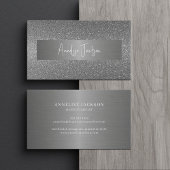 Signature script modern glam Silver glitter Visitekaartje