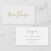 Signature Script Modern Gold Ivory Visitekaartje (Voorkant / Achterkant)