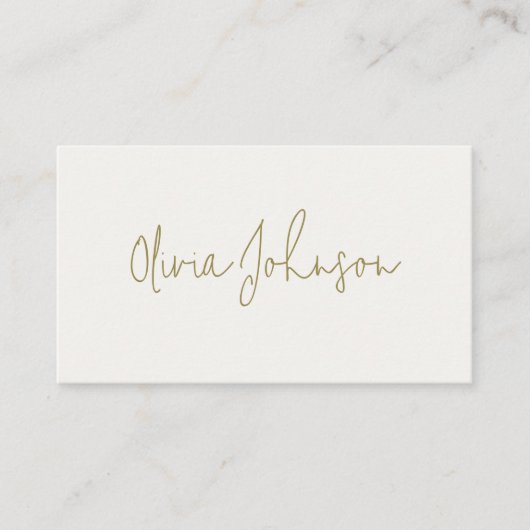 Signature Script Modern Gold Ivory Visitekaartje (Voorkant)