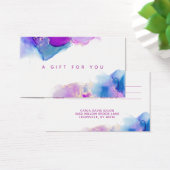 Signature Script Paars Blue Alcohol Ink Gift Kaart (Bureau)