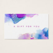 Signature Script Paars Blue Alcohol Ink Gift Kaart (Voorkant)