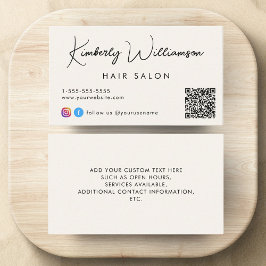 Signature Script QR Code Cream Visitekaartje