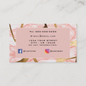Signature Script Roze Glam Glitter Marmer Modern Visitekaartje (Achterkant)