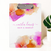 Signature Script roze Oranje Alcohol Ink Klembord