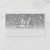 Signature Script Silver Glitter Modern Girly Visitekaartje (Voorkant)