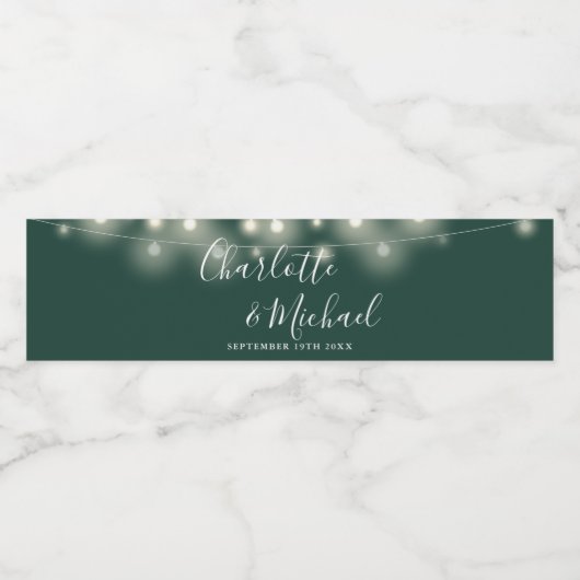 Signature Script String Lights Emerald Wedding Waterfles Etiket (Enkel label)