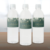 Signature Script String Lights Groen Goud Bruiloft Waterfles Etiket